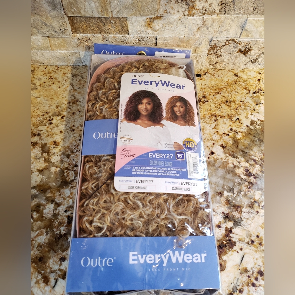 EveryWear Golden Honey Blonde Curly Lace Front Synthetic Wig - EVERY27